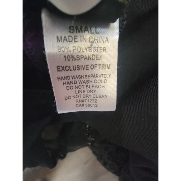 Rampage Chemise Dress 3Sz Small Mesh Lace Overlaid Fairy Black Leopard Blings - Picture 8 of 9